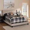 Baxton Studio Lisette Modern Beige Upholstered King Size Bed 150-8852